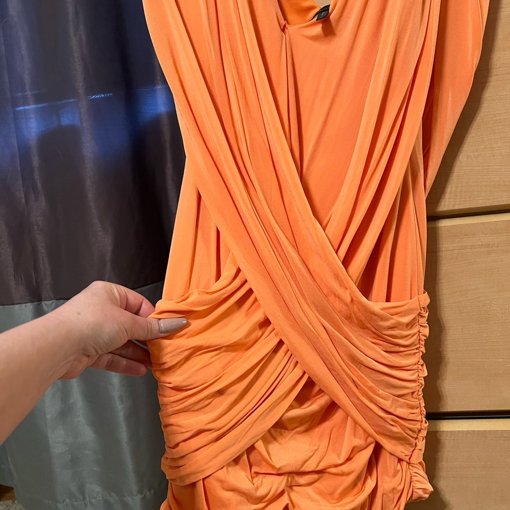 BCBG Orange Draped Dress
